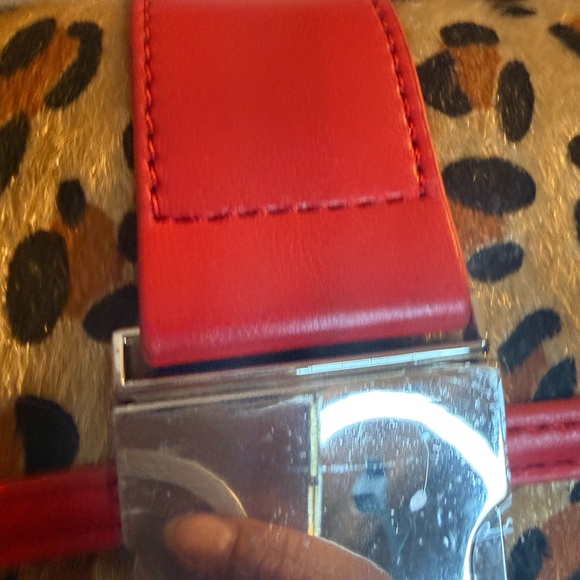 AKIRA Leopard Print Shoulder Bag with Red Accents - Picture 5 of 8